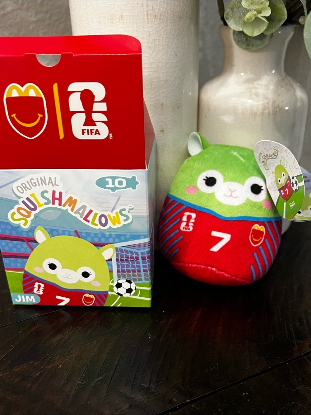 McDonald's Squishmallows Jim Plush in Green and Red